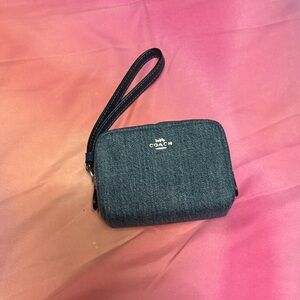 Coach Blue Denim Wristlet